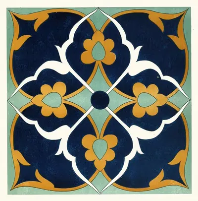18 plates of ornamental tiles from the Afghan Boundary Commission Pl 13 by Afghan Boundary Commission, 1884 — digital art…