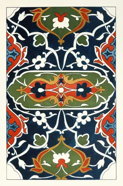 18 plates of ornamental tiles from the Afghan Boundary Commission Pl 17 by Afghan Boundary Commission, 1884 — digital art…