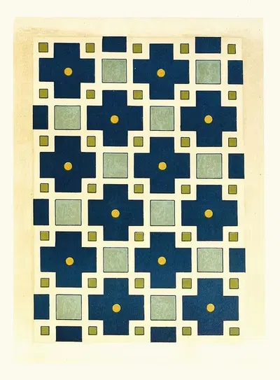 18 plates of ornamental tiles from the Afghan Boundary Commission Pl 18 by Afghan Boundary Commission, 1884 — digital art…