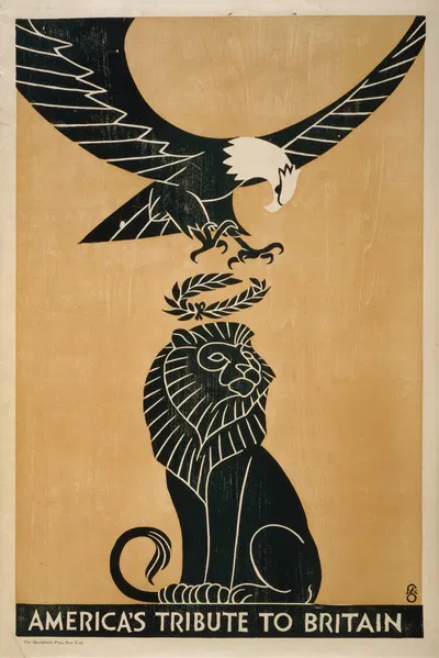 America's tribute to Britain by Frederic Cooper, 1918 — digital art print download