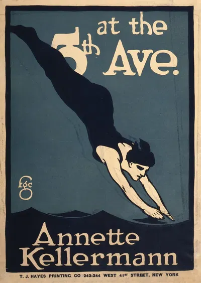 Annette Kellermann at the 5th Ave by Frederic Cooper, 1910 — digital art print download
