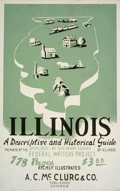 Illinois, A descriptive and historical guide by Galic, 1936 — digital art print download