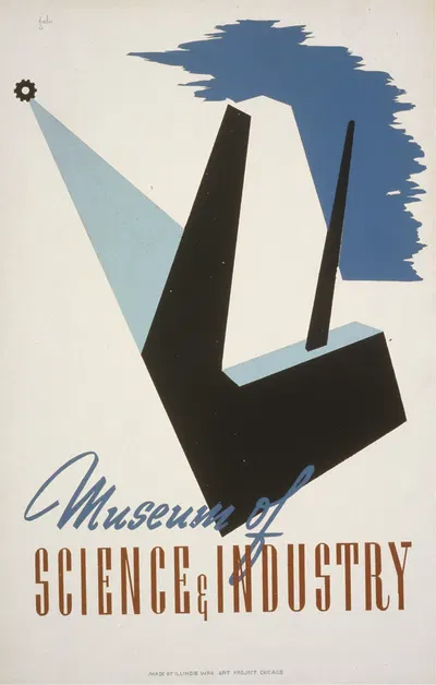 Museum of science and industry by Galic, 1936 — digital art print download