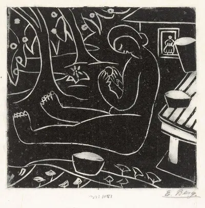 Сидящая женщина by Эльза Берг, 1912 — digital art print download