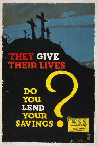 They give their lives, do you lend your savings by Horace Devitt Welsh, 1918 — digital art print download