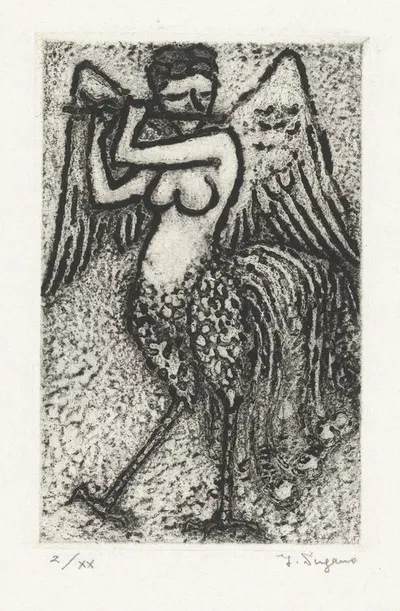 Сирена, играющая на флейте by Ё Сугано, 1937 - 1969 — digital art print download