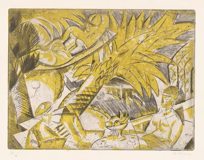 Солнечные фигуры под пальмой by Шарль Дюфрен, 1919 — digital art print download