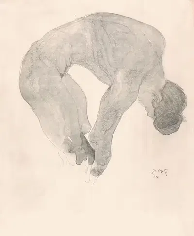 Наклоняющийся голый мужчина by Рейер Столк, 1924 — digital art print download