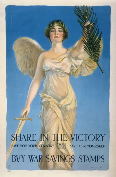 Share in the victory–Save for your country–Save for yourself by Хаскелл Кофин, 1918 — digital art print download