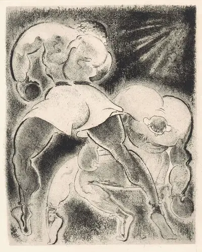 Два боксирующих мужчины by Виллем Ретера, 1910 — digital art print download