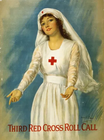Third Red Cross roll call by Хаскелл Кофин, 1918 — digital art print download