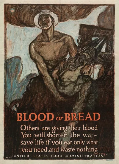 Blood or Bread by Henry Patrick Raleigh, 1917 — digital art print download