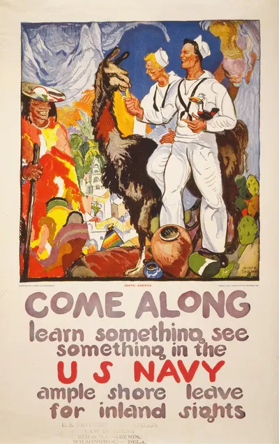 Come along – learn something, see something in the U.S. Navy by Джеймс Генри Догерти, 1919 — digital art print download