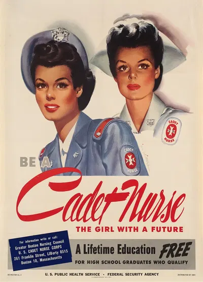 Be a Cadet Nurse by Джон Уиткомб, 1944 — digital art print download