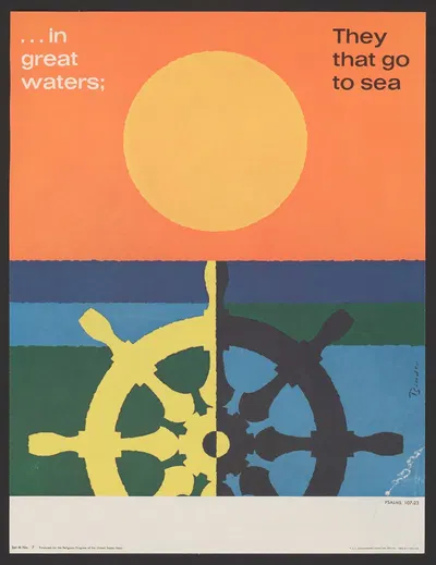 In great water; … Psalms 107:23 by Joseph Binder, 1963 — digital art print download