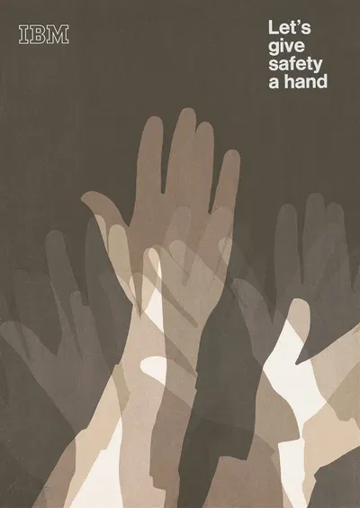 IBM, let's give safety a hand by Ken White, 1968 — digital art print download