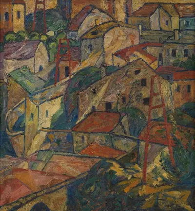 Городской пейзаж Крумау by Антон Эмануэль Пешка, 1920 — digital art print download