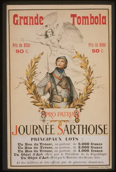 Grande Tombola. Journée Sarthoise – Pro Patria by Лионель Ройер, 1916 — digital art print download