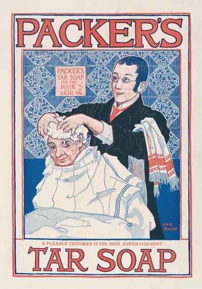 Packer's tar soap by Louis Rhead, 1910 — digital art print download