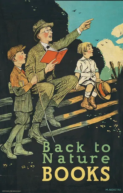Back to nature books by Magnus Norstad, 1920-1930 — digital art print download