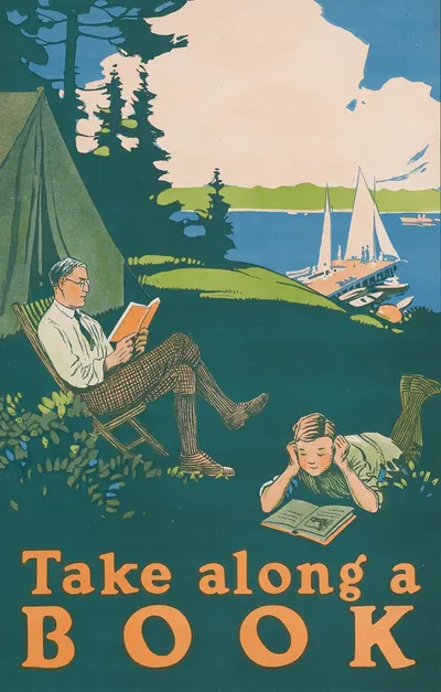 Take along a book by Magnus Norstad — digital art print download