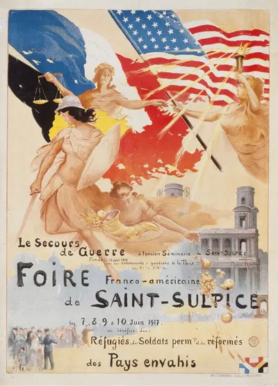 Foire France-Américaine de Saint-Sulpice. Le Secours de Guerre by Maurice Romberg, 1917 — digital art print download