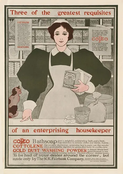 Three of the greatest requisites of an enterprising housekeeper – Copco, Cottolene, Gold Dust washing powder by Максфилд…