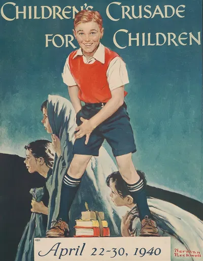 Children's crusade for children. April 22-30, 1940 by Norman Rockwell, 1940 — digital art print download