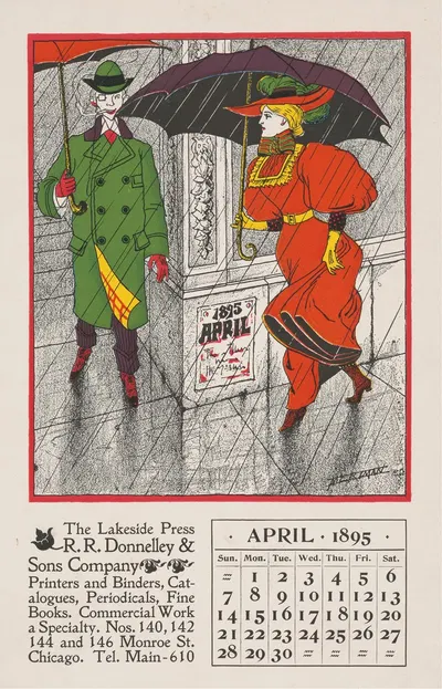 April 1895. Printers, and binders, catalogues, periodicals, fine books by Ralph Meriman, 1895 — digital art print download