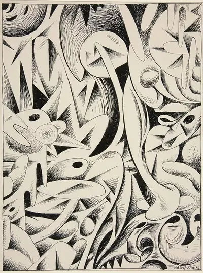 Untitled (Abstract Forms) by Rudolf Bauer — digital art print download