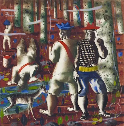 Preparatory drawing for 'Entry into the forest' by Cândido Portinari, 1941 — digital art print download