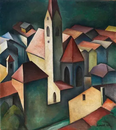 Die Kirche III (St. Andreas in Klausen, Südtirol) by Alexander Kanoldt, 1920 — digital art print download