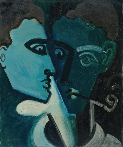 Двойной портрет by Андреас Вальзер, 1928 — digital art print download