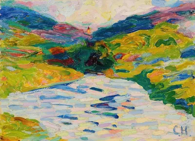 Пейзаж с речным потоком by Курт Херрманн, 1910 — digital art print download