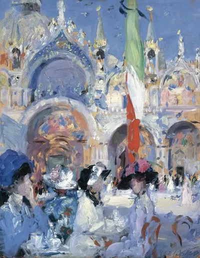 Кафе Флориана, Венеция by Фрэнсис Кэмпбелл Бойло Каделл, 1910 — digital art print download