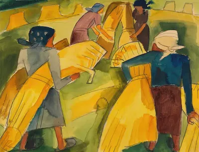 Женщины на сборе урожая by Мартель Швихтенберг, 1922 — digital art print download