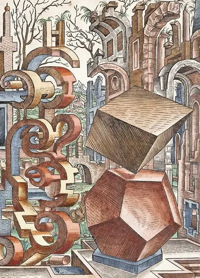 Геометрия и перспектива Пл.04 by Лоренц Штёер, 1567 — digital art print download