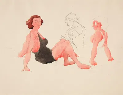 Three Women On the Beach, Provincetown by Charles Demuth — digital art print download