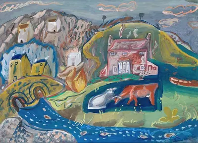 Solva (Fishing Village in Pembrokeshire) by Frances Hodgkins, 1936 — digital art print download
