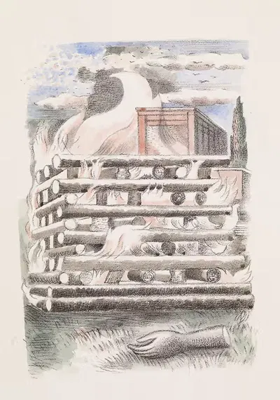 Дизайн для погребения урны – Погребальный костер by Пауль Нэш, 1932 — digital art print download