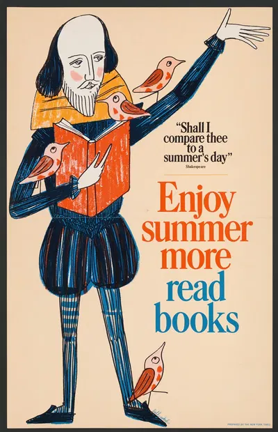 Enjoy summer more, read books by Bill Sokol, 1966 — digital art print download