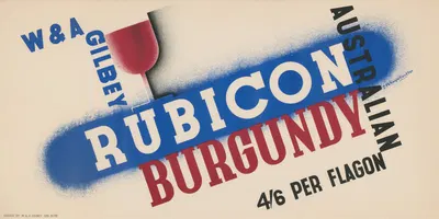 W and A . Gilbey Australian Rubicon Burgundy by Edward McKnight Kauffer, 1933 — digital art print download