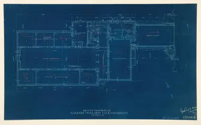 Second Floor Plan, Gallery of Fine Arts, Yale University by Egerton Swartwout, 1929 — digital art print download