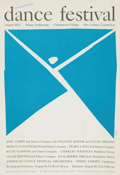 Thirteenth American dance festival by George Tscherny, 1960 — digital art print download