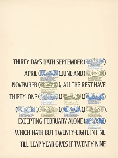 Thirty days hath September by Herb Lubalin, 1965 — digital art print download