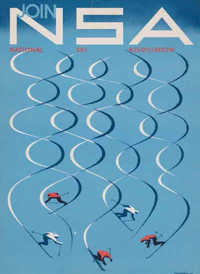 Join NSA, National Ski Association by Herbert Bayer, 1957 — digital art print download