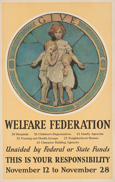 Give – welfare federation by Jessie Willcox Smith, 1927 — digital art print download
