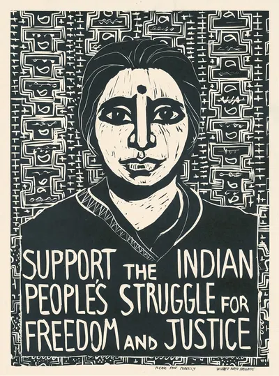 Support the Indian people's struggle for freedom and justice by Rachael Romero, 1976 — digital art print download