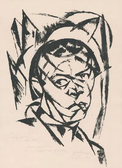 Голова мужчины by Гейза Шиллер, 1921 — digital art print download