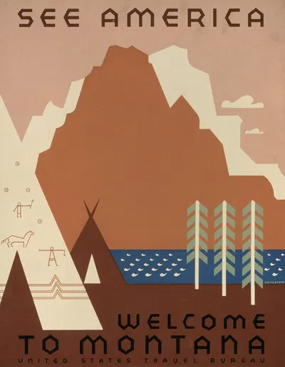 See America. Welcome to Montana by Jerome Henry Rothstein, 1936-1941 — digital art print download